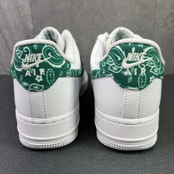 Nike Air Force 1 '07 ESS Green Paisley White Size 10 Womens Sneakers - Picture 4 of 11